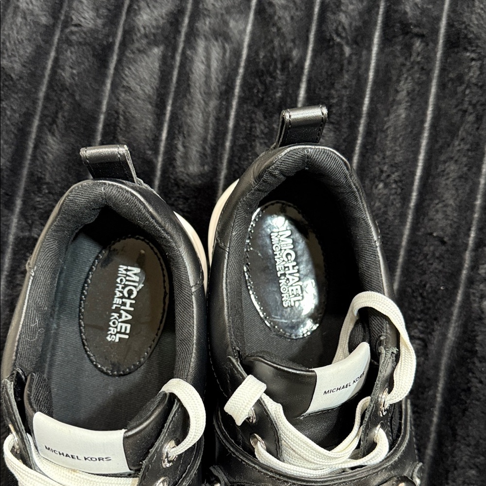 Michael Kors Black Sneakers with Silver Logo - Picture 3 of 4